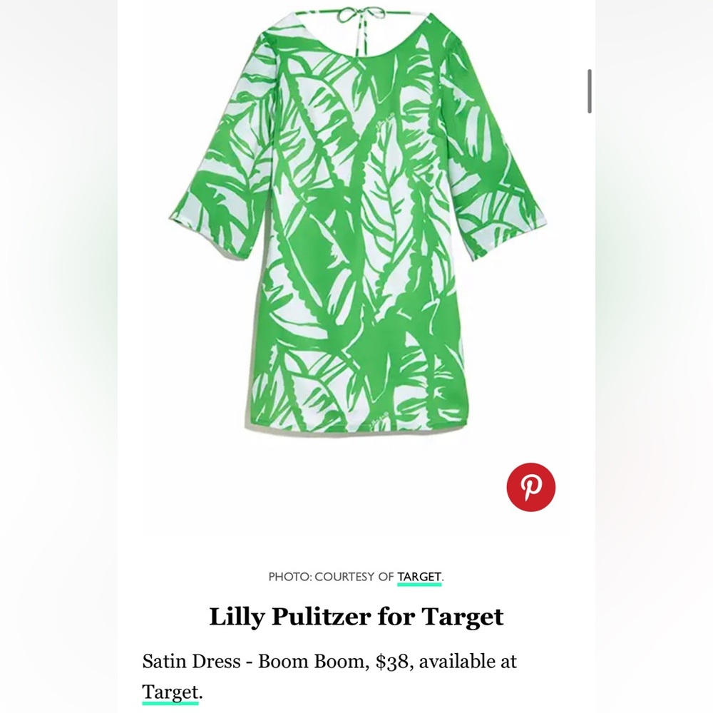 Lilly Pulitzer for Target Green Tropical Print Dress